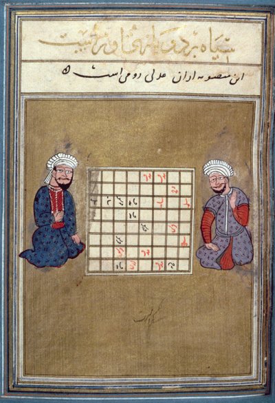Giocatori di scacchi, pagina da un trattato sugli scacchi, primi Safavidi, seconda metà del XVI secolo da Persian School